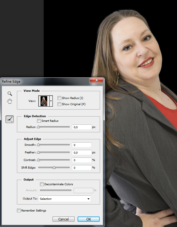 Vrijstaand maken in Photoshop_refine edge